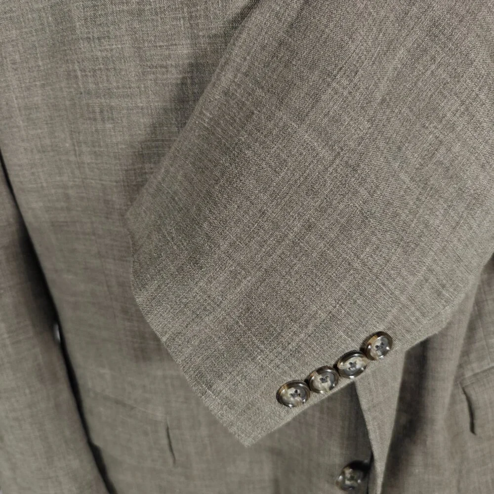 Coconut Grove Men's Sport Coat Blazer Three Button‎ Brown Linen Polyester 48R